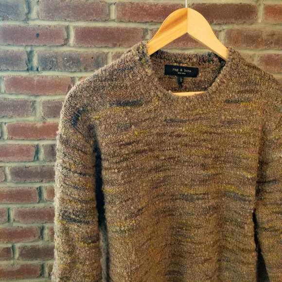 [RAG & BONE] Brock Marled-bouclé Wool-blend Sweater In Brown Multi - Picture 3 of 7